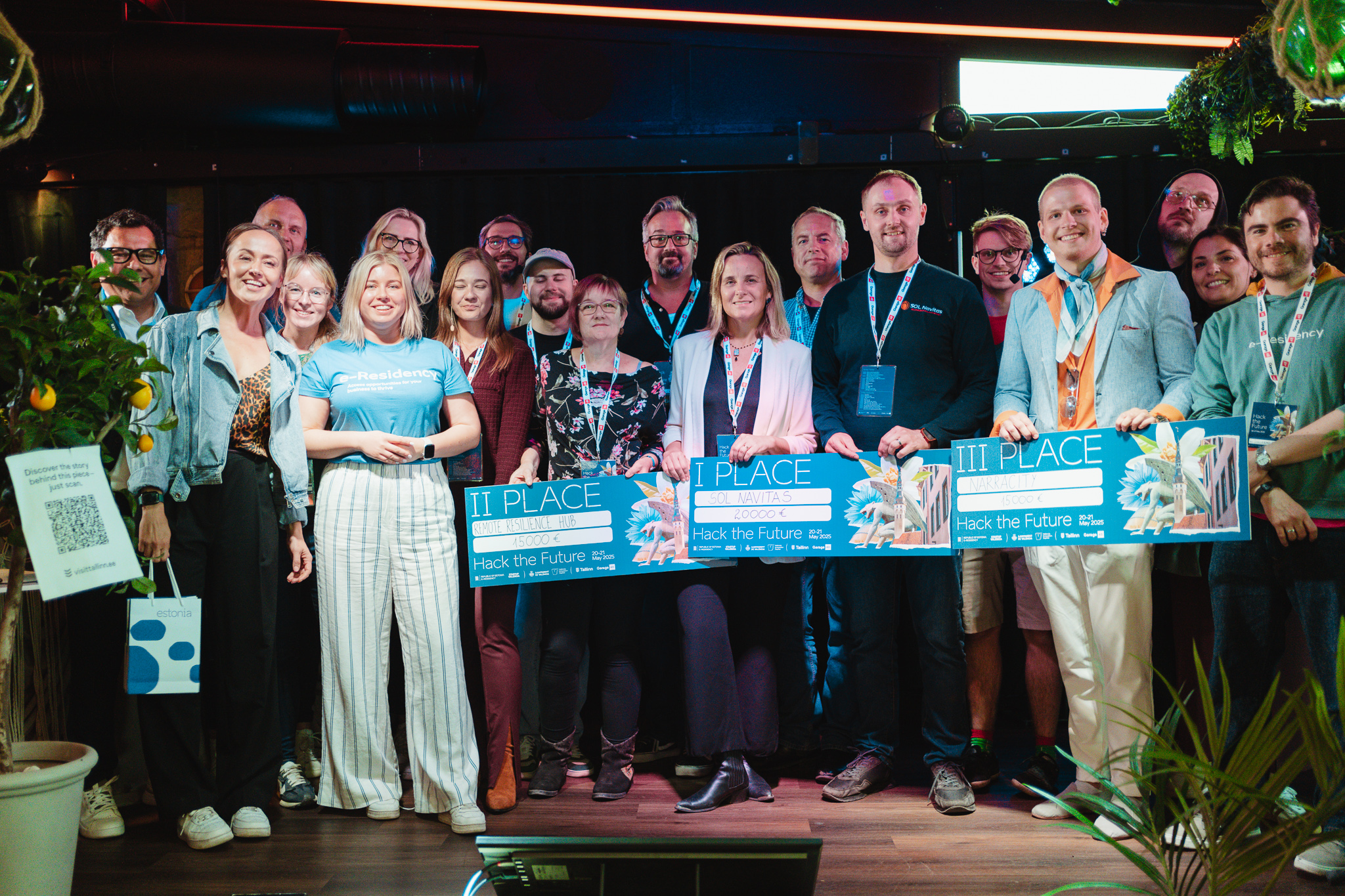 All winners at Hack the Future hackathon - Remote Resilience Hub won 2nd place